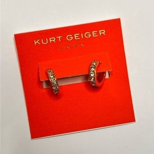 Kurt Geiger Pave Huggie Earrings, Orange NWT